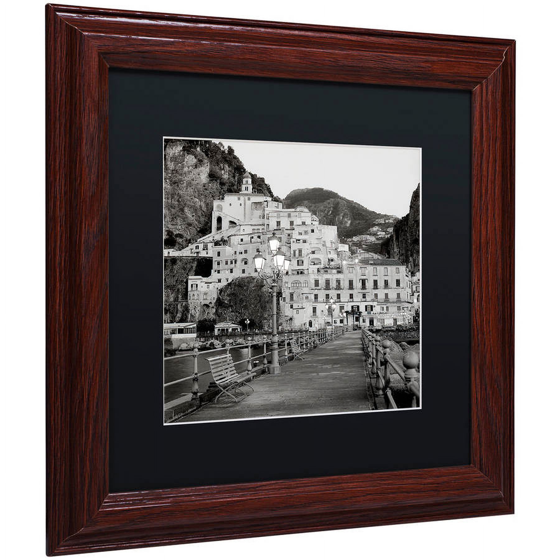 Trademark Fine Art "Amalfi Pier I" Canvas Art by Alan Blaustein, Black Matte, Wood Frame