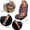 thumbnail image 6 of Xixirimido Car Seat Covers Front Seats Leather Universal Fit for Cars, Vans, Trucks, SUV, Set of 5 Car Seat Protector with Seatbelt Covers & Center Console Cover, Skull with Crown, 6 of 8