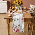 thumbnail image 2 of Pink Valentine's Day Table Runner 108 Inches Long Farmhouse Dress Scarves, Roses Spring Floral Wooden Farmhouse Dining Tablerunner for Coffee Table/Kitchen Island/Party Décor, 13" x 108", 2 of 8