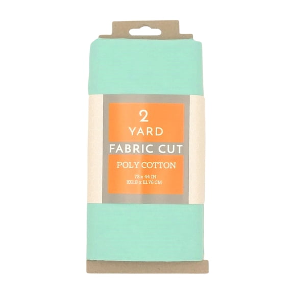 Shason Textile 2 Yard Cut Poly Cotton Fabric, Aqua, 44" Wide for Craft & Quilting Projects
