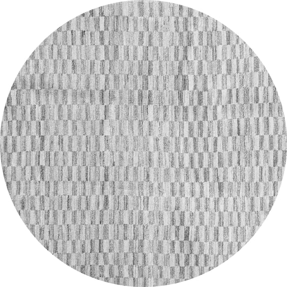 Ahgly Company Indoor Round Solid Gray Modern Area Rugs, 7' Round