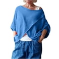 thumbnail image 2 of Junur Women Dolman Batwing Sleeves Knitted Sweaters 3/4 Sleeve Winter Boat Neck Pullovers Tops S-XXXL, 2 of 6