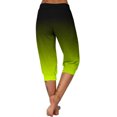 thumbnail image 7 of Stamzod Ladies Capri Pants Fashion Gradient Printing Summer Stretch Waist Crop Pants Casual Breathable Plus Size Capris for Women with Pocket on Clearance Green M, 7 of 7