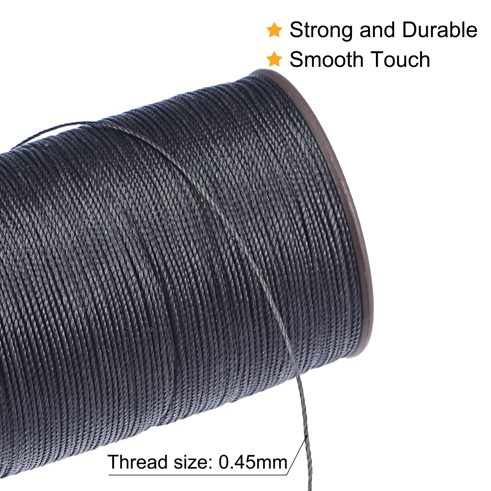 Uxcell Thin Waxed Thread 175 Yards 0.45mm Polyester String Cord for Machine  Sewing Hand Quilting Weaving, White 