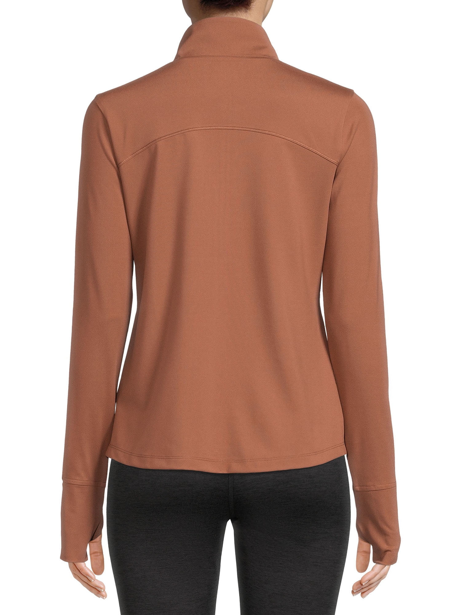 Avia Women's Active Full Zip Long Sleeve Jacket with Thumbholes and Sport Watch Opening