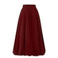 thumbnail image 3 of Felirenzacia Women Long Bubble Skirt with Pockets, Maxi Ballon Skirt, Elastic Waistband, Casual Everyday Work Wear, 3 of 7