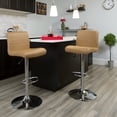 thumbnail image 2 of Flash Furniture Marietta 2 Pk. Contemporary Cappuccino Vinyl Adjustable Height Barstool with Rolled Seat and Chrome Base, 2 of 8