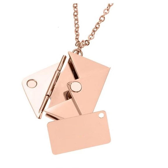 Osdhezcn Stainless Steel Photo Frame Envelope Necklace Locket Necklace for Women Men