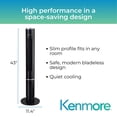 thumbnail image 3 of Kenmore 43" Bladeless Slim Tower Fan - 43" Black, Oscillating, 3 Speeds, Remote & Digital Controls, Quiet Cooling & Airflow, Carry Handle, Home-Office, 3 of 8