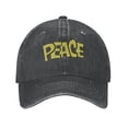 thumbnail image 1 of ZICANCN Peace Text Adjustable Baseball Cap Women , Hats for Men Adult Washed Cotton Denim Baseball Caps Fashion Black, 1 of 6