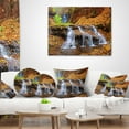 thumbnail image 4 of Designart Dniester Canyon Spring Waterfalls - Landscape Photography Throw Pillow - 18x18, 4 of 5