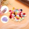 thumbnail image 4 of Uxcell 100Pcs 1.5cm Mini Ribbon Roses for Crafts Artificial Fabric Flowers, Purple, 4 of 5