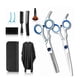 thumbnail image 3 of Juego de 10 tijeras para cortar el cabello, tijeras de peluquería profesionales de acero inoxidable, color azul, 3 of 15