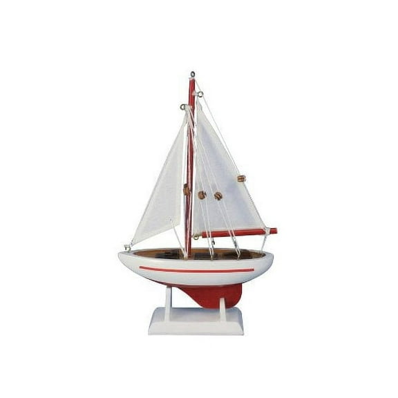 Hampton Nautical Wooden Ranger Model Sailboat Decoration 9" - Model Yacht - Boat Model