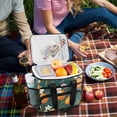 thumbnail image 5 of FORMRS Insulated Cooler Bag 24 Cans Capacity Soft Leakproof Lunch Box with Side Pockets, Retro Floral Orange, 5 of 7