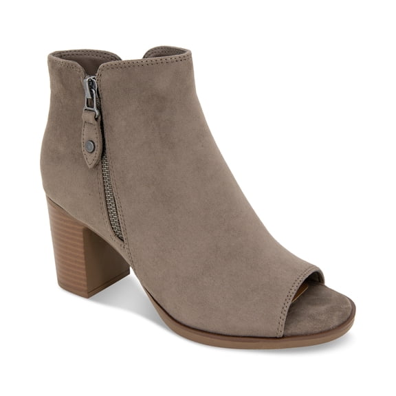 Style Co Ulianaa Peep-Toe Zip Dress Booties Grey Micro 8M
