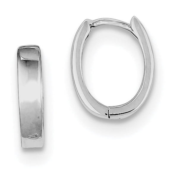 Primal Silver Sterling Silver Rhodium Hinged Hoop Earrings