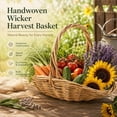 thumbnail image 3 of Garden Harvest Basket, Handwoven Wicker Harvest Basket with Handle, Portable Multipurpose Woven Storage, Garden Baskets for Gathering Vegetables, for Easter, Halloween, Christmas, 3 of 7