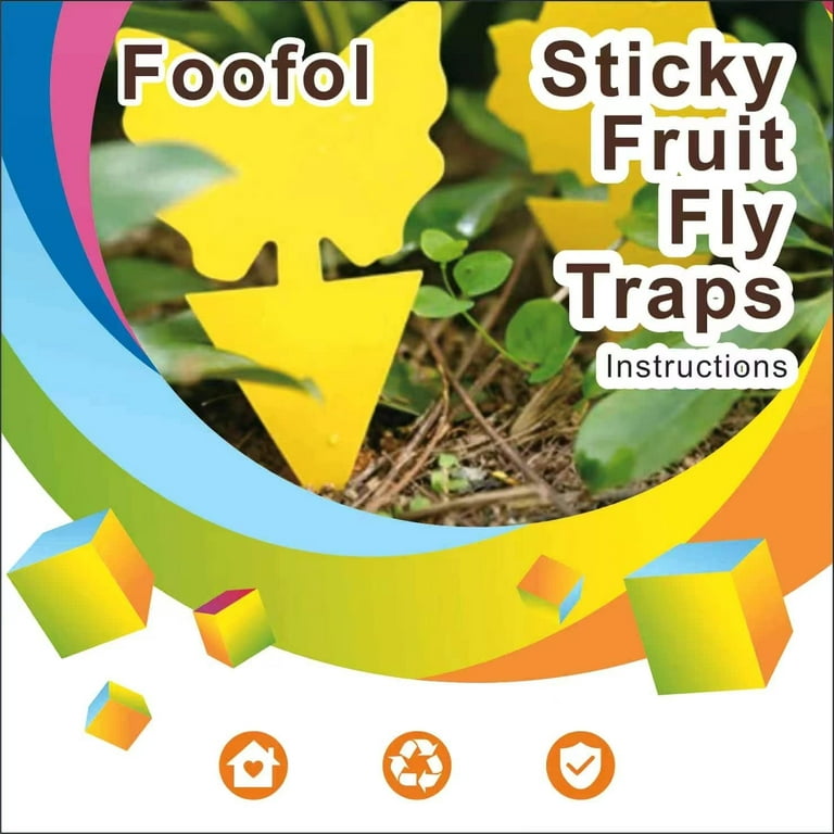  90PCS Yellow Sticky Traps for Indoors/Outdoor Gnat Traps for  Plants Fungus Gnats Sticky Traps for Whiteflies Mosquitoes Fruitflies  Thrips Aphids. Stake Holders Included Dual-Sided : Patio, Lawn & Garden