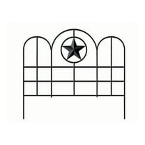 Panacea Steel Garden Edging Fence Panels with Star, Set of 6, Black, Garden Border Fence
