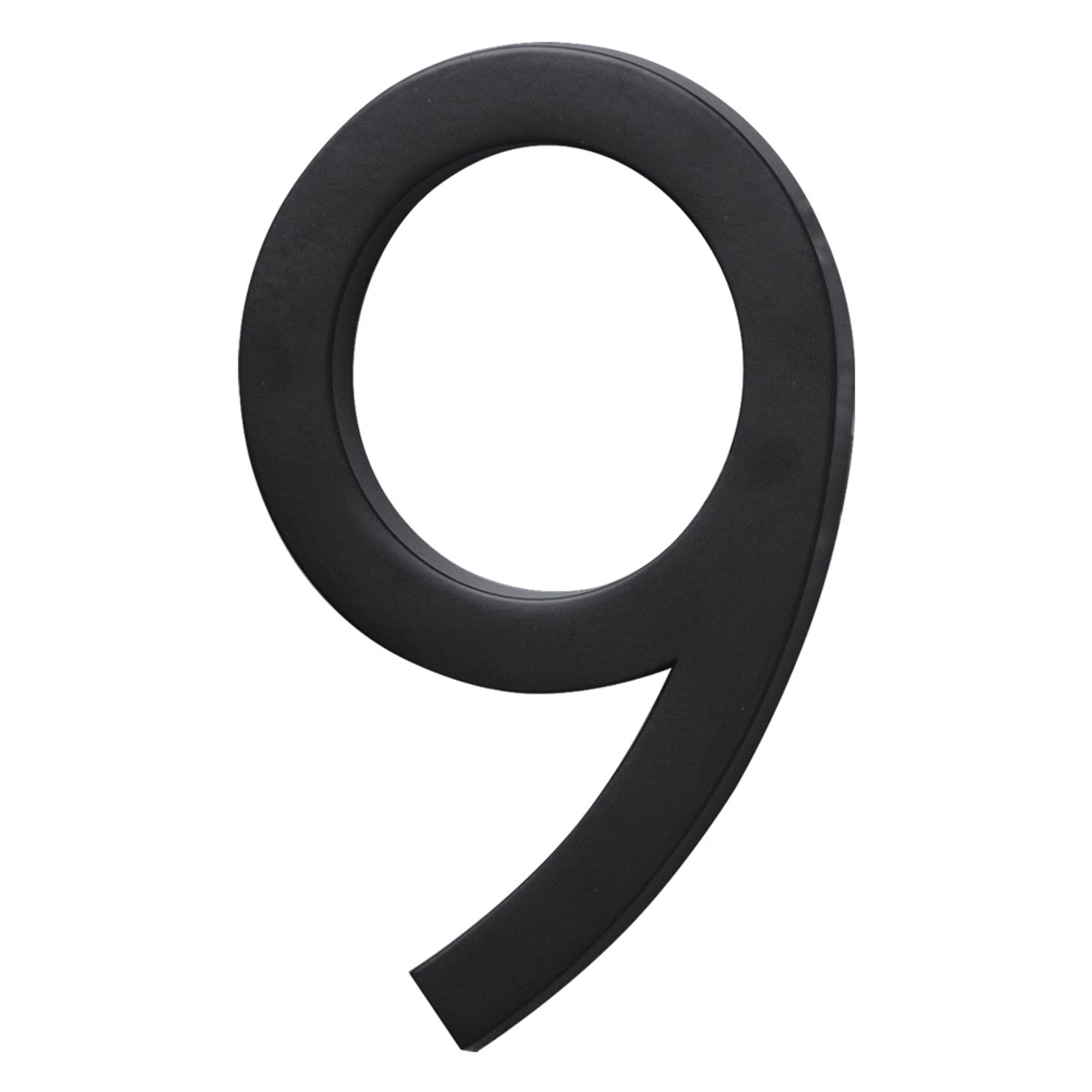 (3 pack) HY-KO 6" Black Floating Mount House Number 9
