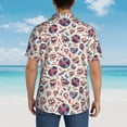 thumbnail image 4 of Sikiie rock Skull record Retro Print Men's Hawaiian Shirt, Summer Beach Button Pocket Short Sleeve T-Shirt,Small, 4 of 7