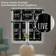 thumbnail image 3 of Black White Kitchen Curtains Farmhouse Window Curtains Valance and Tier Set 36 Inch, Eat Good Laugh Often Live Well Rod Pocket Short Tier Curtain, Abstract Small Curtains for Kitchen Decor, 3 of 6