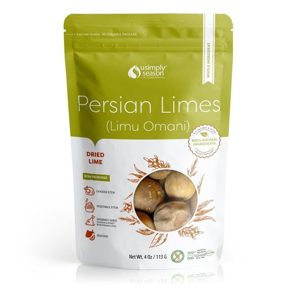 USimplySeason Persian Lime Tangy Citrusy Dried Whole Fruit, 4oz
