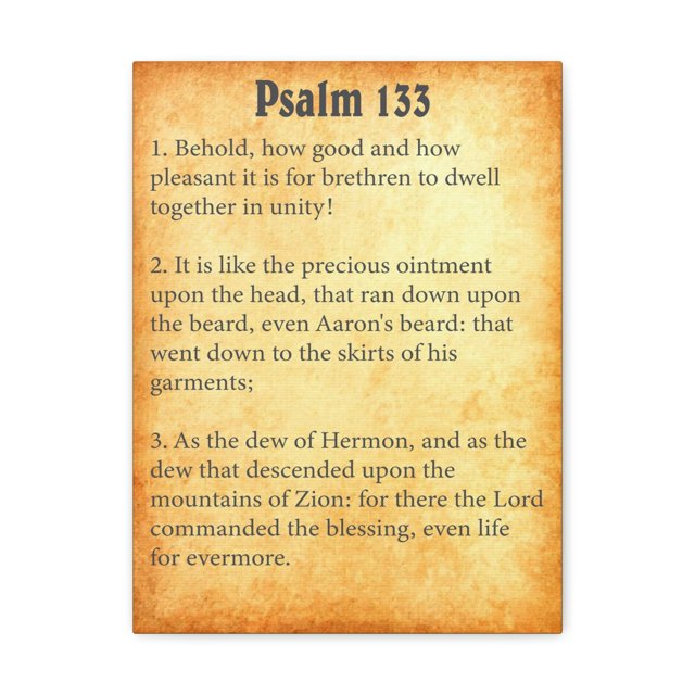 Scripture Walls Psalm 133 Chapter Gold Bible Canvas Christian Wall Art Ready to Hang Unframed