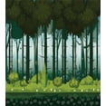 thumbnail image 3 of Ambesonne Jungle Duvet Cover Set, Mystic Forest Trees Twilight, 2-Calking, Evergreen Blue, 3 of 7