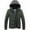 Army Green, variant on Mens Hooded Collar Winter Casual Padded Cotton Jacket