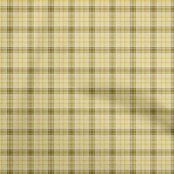 oneOone Cotton Jersey Pale Yellow Fabric Check Craft Projects Decor Fabric Printed By The Yard 58 Inch Wide