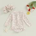 thumbnail image 3 of Bagilaanoe Toddler Baby Girl One-Piece Swimsuit Flower Print Long Sleeve Zipper Rashguard Swimwear + Swimming Cap 6M 9M 12M 18M 24M 3T Kids Ruffle Bathing Suit, 3 of 8