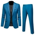 thumbnail image 4 of JIKNTTR Men's 2 Piece Slim Fit Suit Set Business Casual Suit Sets Solid Color Man Wedding Party Jacket Blazer & Pants Set Leisure Walking Suit, 4 of 4