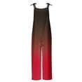 thumbnail image 5 of QATAINLAV Rompers for Women 2025 Sleeveless Strap Jumpsuits Casual Cotton Linen Overalls Trendy Gradient Print Jumpsuit Loose Wide Leg One Piece Pants Wine XL, 5 of 6
