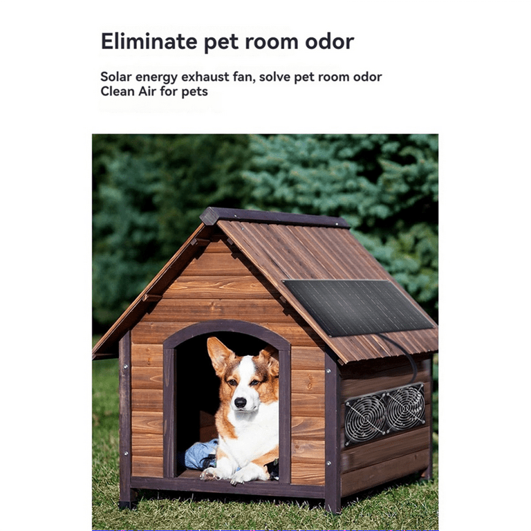 Solar Powered Fan for Dog House 15W Waterproof Solar Panel Dual