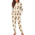 thumbnail image 3 of HELLHERO Halloween Pjs Set for Women Ghost Pumpkin Printed Pajama Long Sleeve Sleepwear with Jogger Pants Soft Pjs Lounge Sets, L, 3 of 5