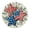 Greenery Wreath, variant on Patriotic Round Table Mats, Primitive Single Star Red White and Blue Placemats for Fourth of July Family Dinner, Stain Resistant Plate Liners, 1 PC