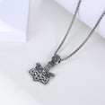thumbnail image 3 of Midir&Etain Mjolnir Necklace 925 Sterling Silver Thors Hammer Wolf Head Viking Rune Valknut Celtic Knot Amulet Pendant Necklace Viking Jewelry Gifts for Women Men, 3 of 7