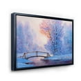 thumbnail image 3 of Designart 'Winter Landscape With A Bridge and A River' Lake House Framed Canvas Wall Art Print, 3 of 5