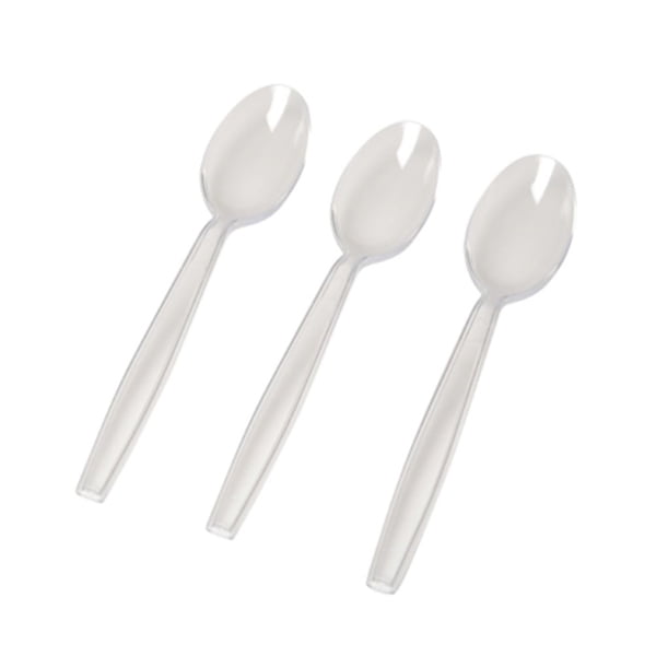 Clear Extra Heavy Duty Full Size Plastic Spoons, 50/PK 