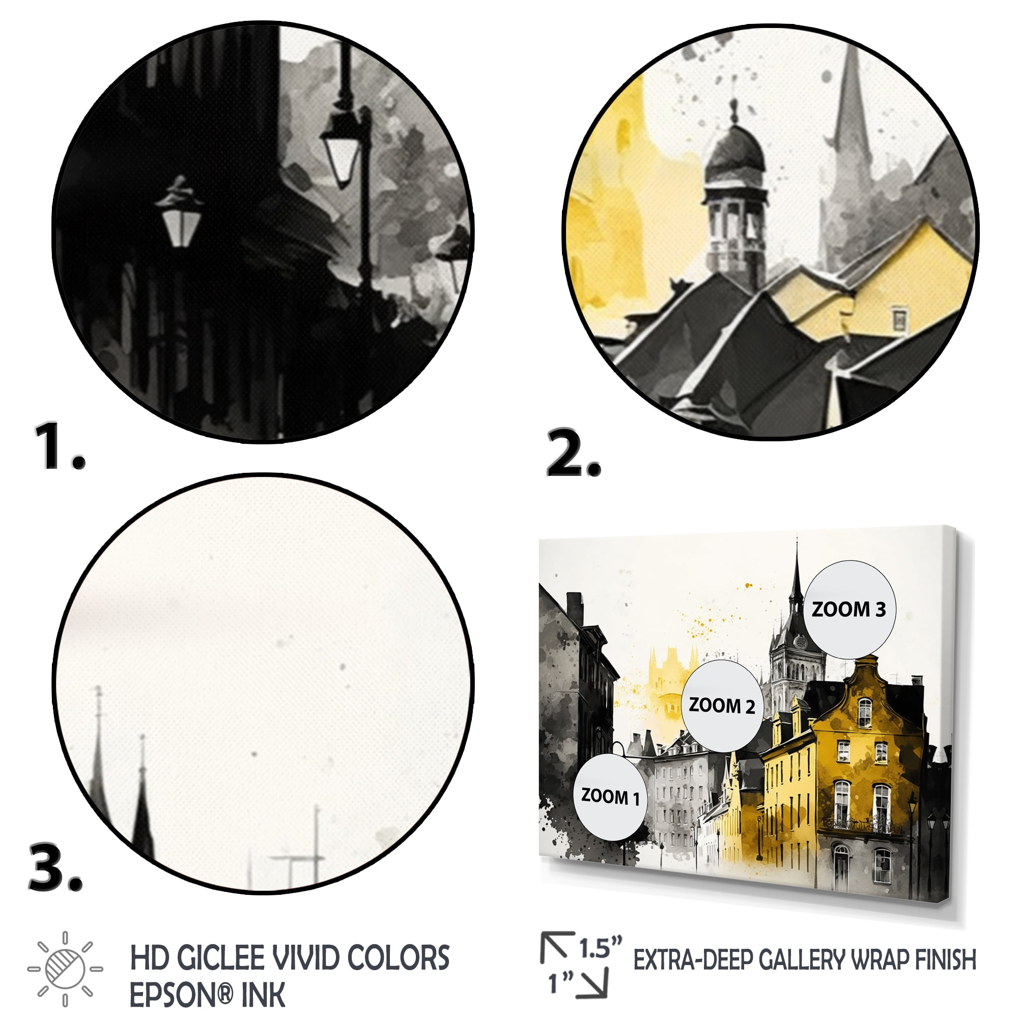 Designart Old Quebec Cityscape I Canvas Wall Art
