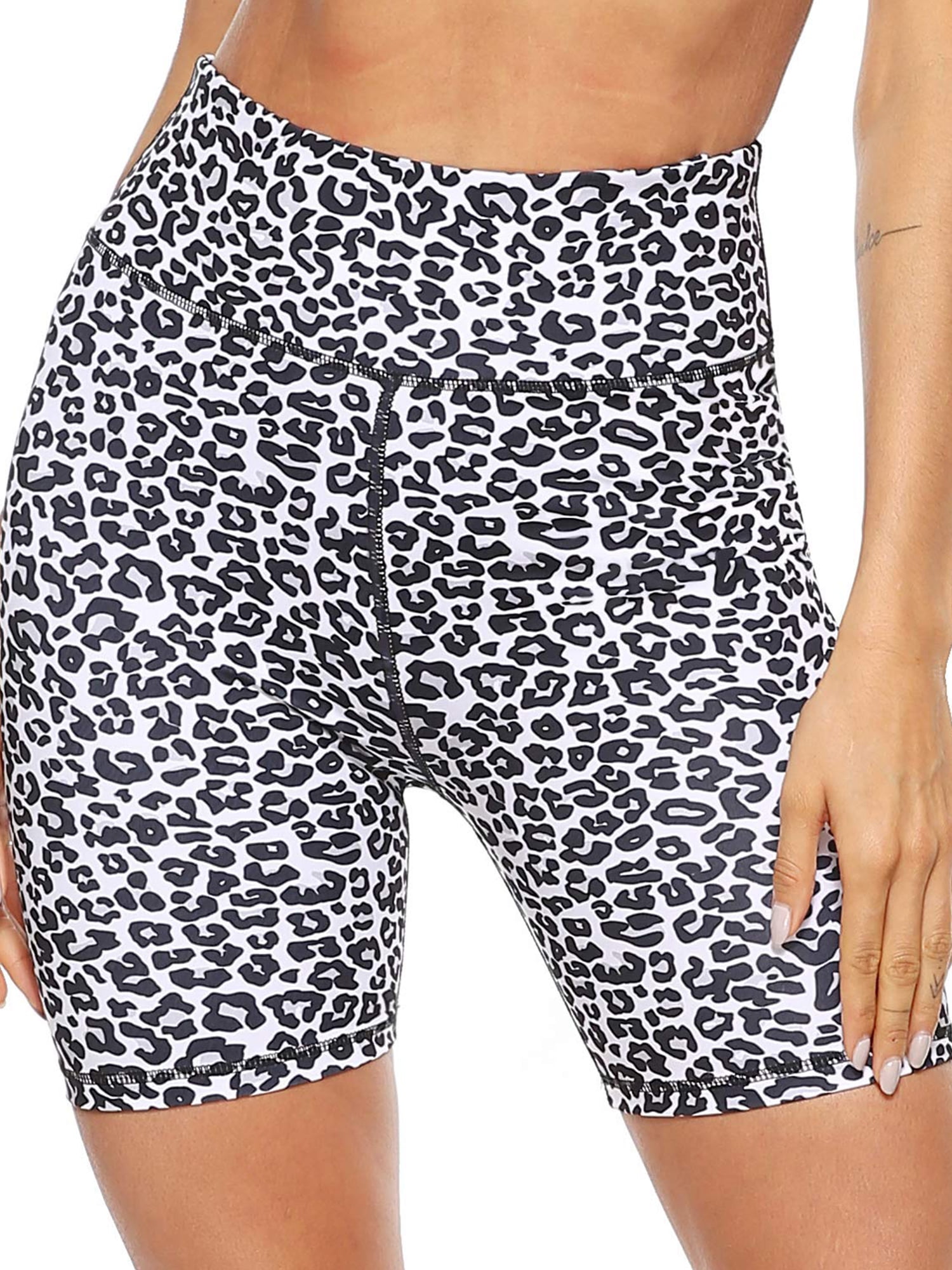 New Womens Leopard Camo Printed Stretchy Dance Active Gym Sports Cycling Shorts 