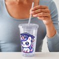 thumbnail image 3 of CafePress - Unicorn Graduate Cute School - 16 Ounce Classic Clear Insulated Double Wall Tumbler Cup with Lid Straw , Reusable, 3 of 5