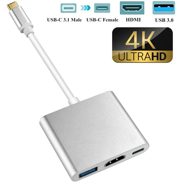 USB C to HDMI Adapter, USB 3.1 TypeC Hub to HDMI 4K+USB 3.0+USBC Charging Port, MacBook/iMac