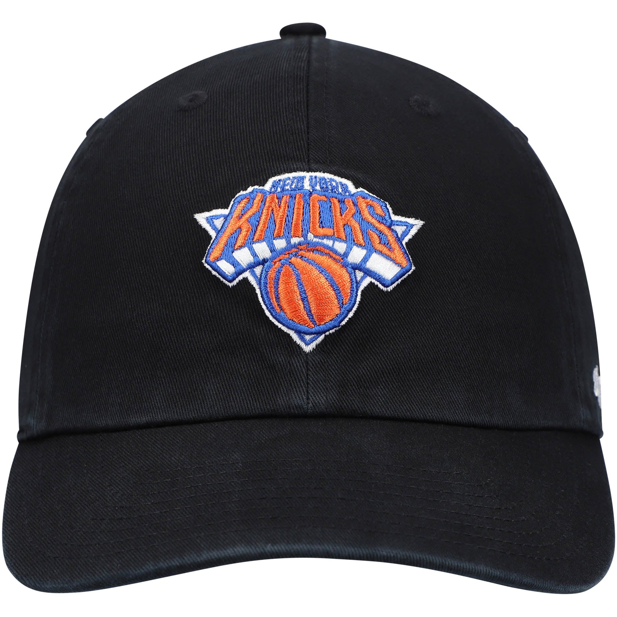 Men's '47  Black New York Knicks Core Logo Clean Up Adjustable Hat