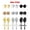 9 Pair 8mm, variant on 9 Pair Cross Hoop Stud Earrings for Men Women Stainless Steel Non Piercing Fake-9 Pair 8mm