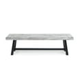 thumbnail image 6 of Marseille Acacia Wood Outdoor Benches, Set of 2, Sandblasted Light Gray and Black, 6 of 6
