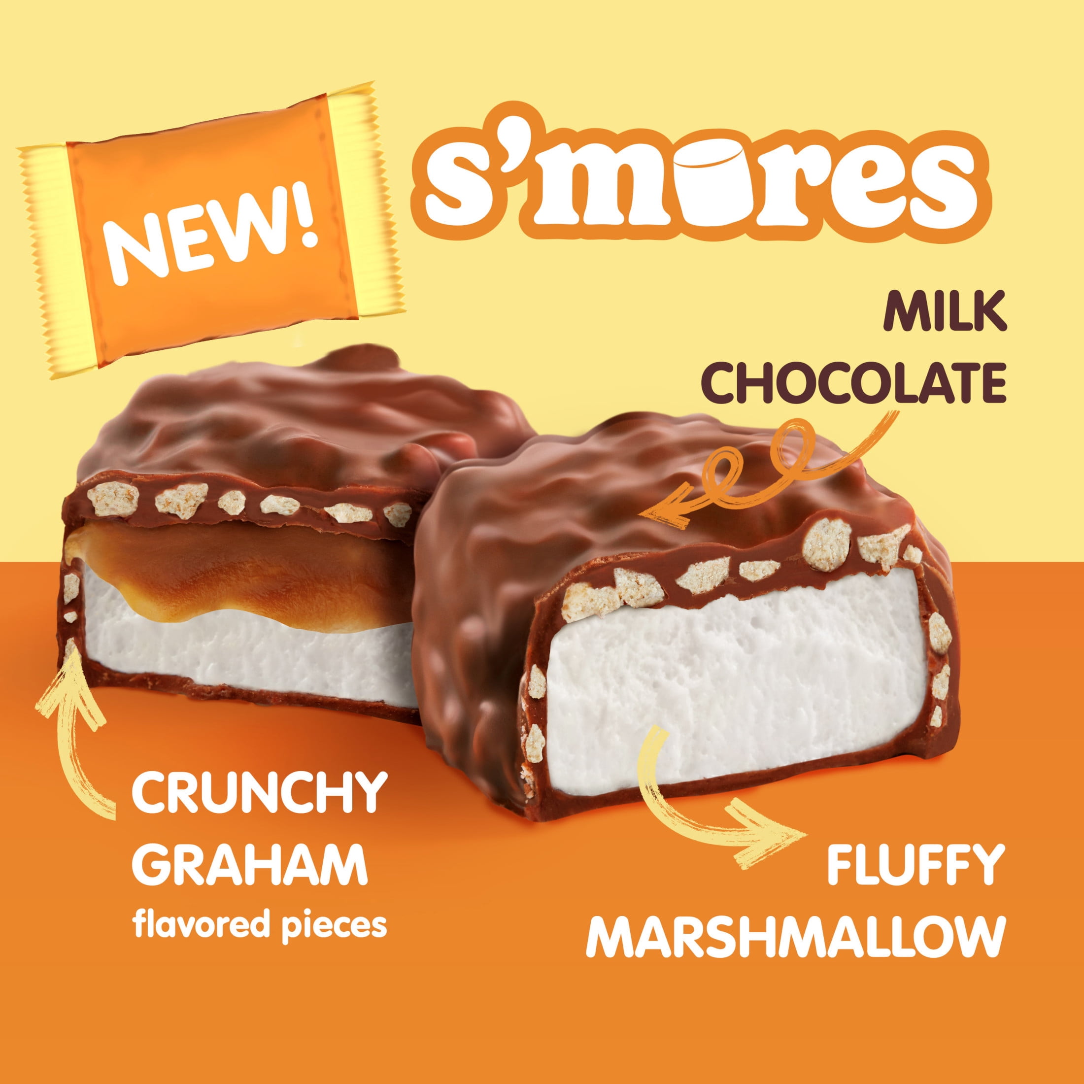 Whitman's S'mores Caramel Milk Chocolate Candy, Bag 7.3. oz (10 pieces)