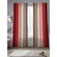 thumbnail image 2 of Red Pink Sheer Curtains 96 Inch Length 2 Panels Set, Farmhouse Wood Grain Vintage Brown Striped Voile Window Treatment Semi Sheer Long Curtains Drapes for Bedroom/Living Room/Kitchen 52"x96"x2, 2 of 7